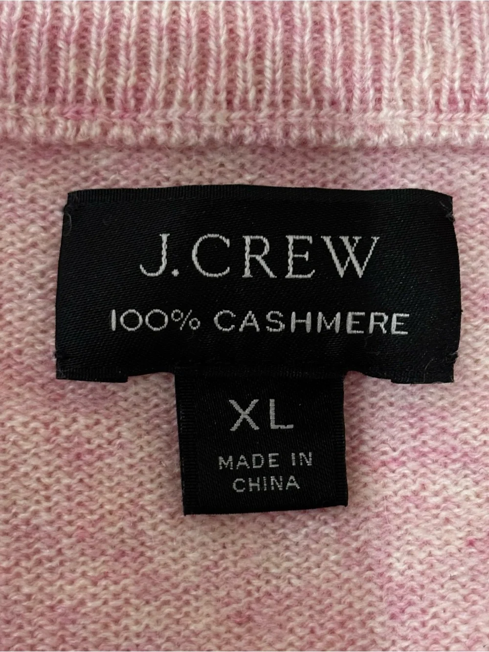 J. Crew Mens XL Cashmere crewneck costal soft marbled pink lightweight sweater
